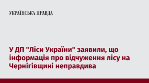 У ДП ”Ліси України” заявили, що інформація про відчуження лісу на Чернігівщині неправдива